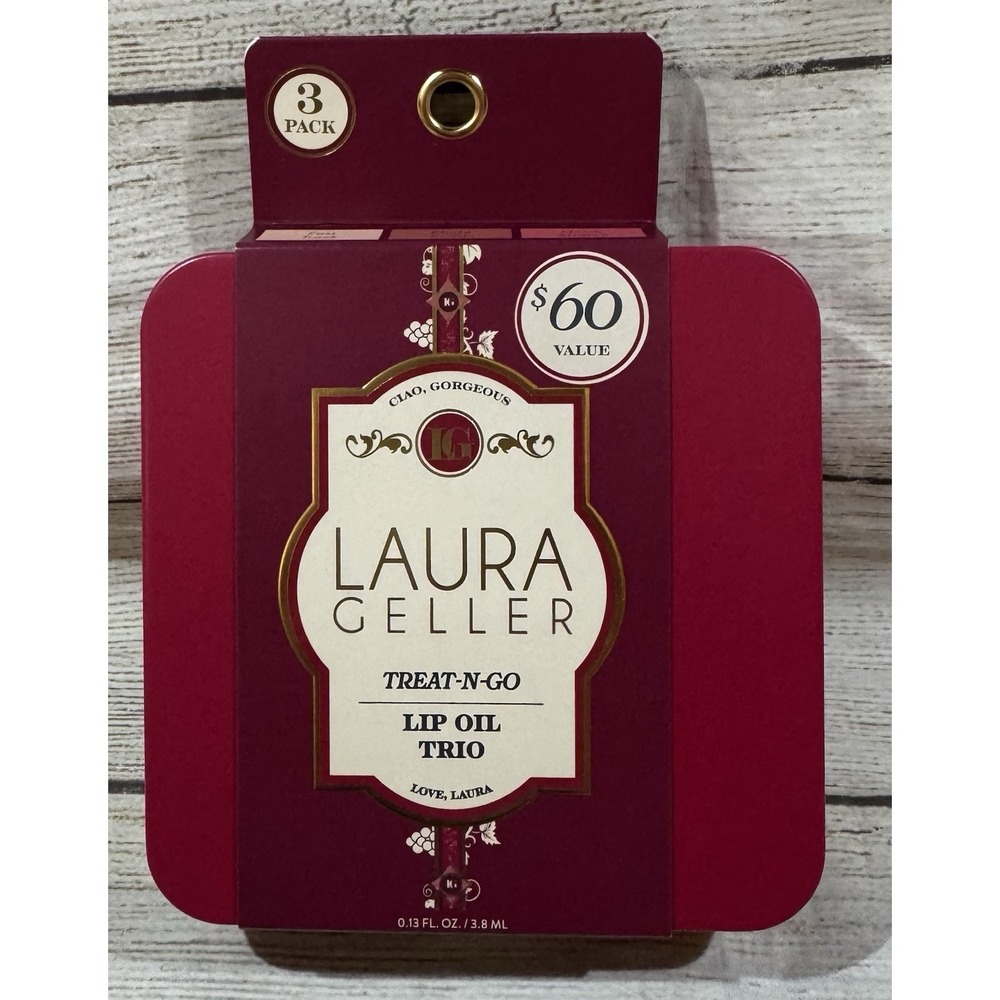 NEW Laura Geller Treat-N-Go Lip Oil Trio 3.8ml Each Full Size Limited Edition